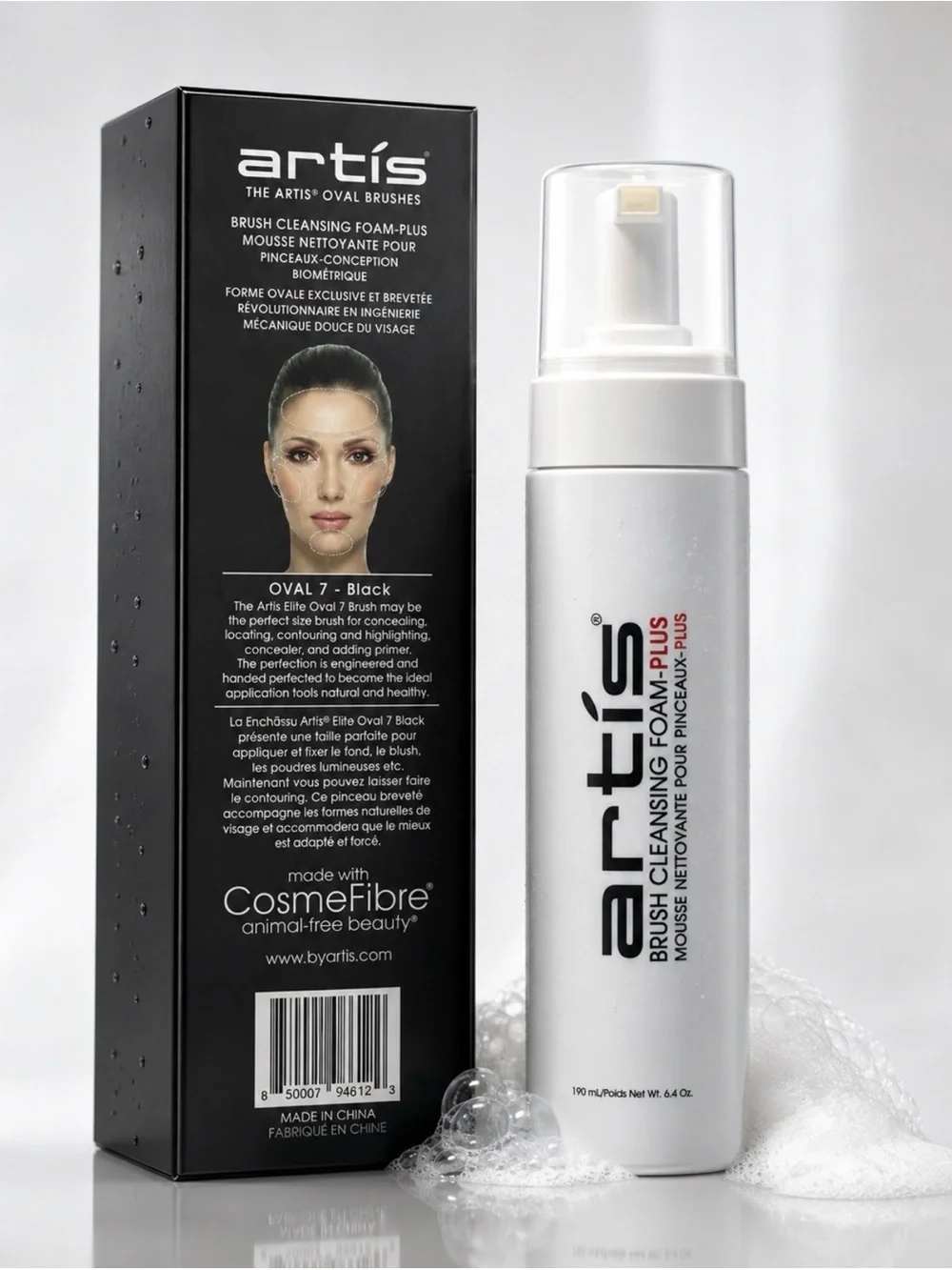 Elite Collection Oval 7 Brush - Black by Artis for Women & 60 ml Brush Cleanser
